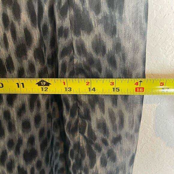 America & Beyond Sheer  Maxi Dress Swim Cover Up Animal Print XL High slit Beach - Picture 13 of 14